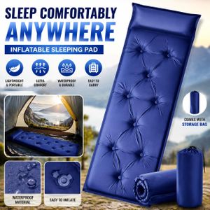 Matelas pneumatique auto-gonflant avec oreiller/matelas, taille simple, pas de gonflage requis.