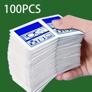 100 Lingettes de Nettoyage pour Lunettes Jetables - Emballées Individuellement, Adaptées aux Lunettes, Smartphones et Écrans de Tablettes - Spécial pour Surfaces Sensibles, Sans Résidu, Nettoyage d'Écran de Téléphone