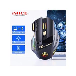 TC2i Souris de jeu sans fil silencieuse Bluetooth, 7 touches, 2.4G