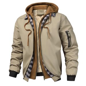 Vestes bombers épaisses légères pour hommes, blazer d'automne, coupe-vent d'hiver, kaki brun