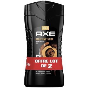 Axe Dark Temptation - Lot De 2 Gels Douche Homme 5-En-1 (Parfum Chocolat Noir) - 2x400ml