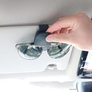 1pc PU cuir voiture viseur clip holder lunettes de soleil multifonctionnelles lunettes clip carte billet organisateur auto viseur de soleil accessoire