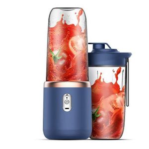 Mixeur individuel pour préparer des smoothies et des boissons onctueuses, capacité de 400 ml – livré avec 2 gobelets et couvercles portables, facile à nettoyer, mixage à grande vitesse.