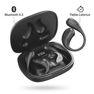 Écouteurs Bluetooth Open Ear Sans Fil TWS - Bluetooth 5.3 - Écran LED - Son HD - Micro Intégré - Confort Longue Durée