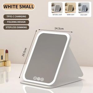 LED dimmable miroir de maquillage mode de lumière tricolore réglable luminosité miroir pliable USB famille comptoir de voyage miroir de maquillage
