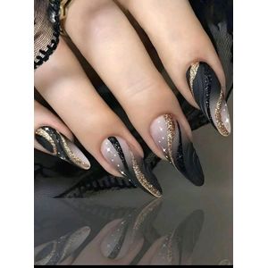 24 pièces de faux ongles et 1 feuille de ruban adhésif et 1 lime à ongles