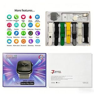 Série 10 7-en-1 bracelet 2.2 "Bluetooth appel plein écran tactile Smartwatch- pour Android et iOS