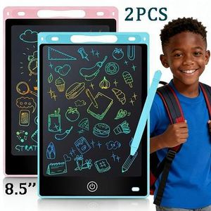 2 tablettes d'écriture pour enfants LCD - rose et bleu