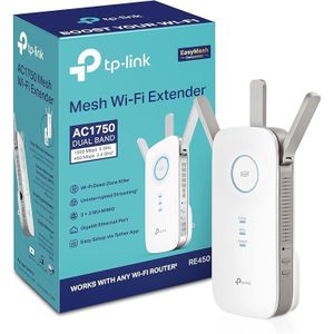 TPLink Répéteur réseau Blanc 10, 100, 1000 Mbit/s AC1750 Wi-Fi (RE450)