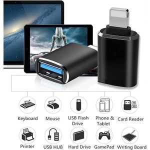 High Quality Adaptatateur Convertisseur Hub Usb Vers Lightning Hub USB 2.0 Vs Lightning OTG Transfert Rapide Pour IPhone/IPad Compatible Avec Microphones USB/Clé USB/Clavier/Souris/Carte Son USB Femelle Vs Mâle