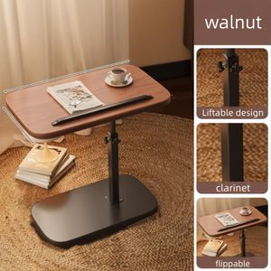 Table mobile pliable en forme de C, poste de travail pivotant à 360° et réglable en hauteur - Table en métal robuste - Bureau pour ordinateur portable peu encombrant
