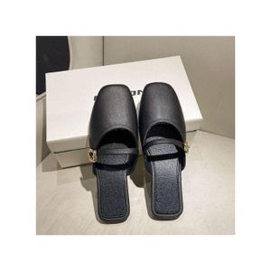 ZG Mules ZG style coréen pour femmes, à porter en extérieur, demi-mule plate rétro et décontractée