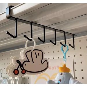 1 crochet de rangement pour tasses, porte-tasses suspendu à 6 crochets