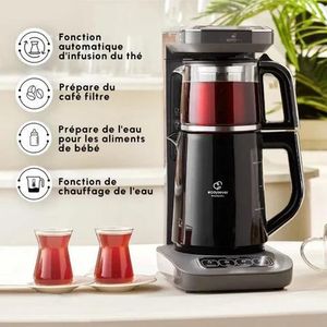 KARACA Théière Bouilloire et cafetière filtre Caysever Robotea Pro 4 en 1 automatique parlant, 2500W