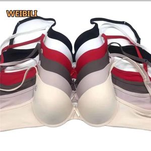 Lot de 6 soutien-gorge pour jeunes filles brillant, couleur uni, ajustable,push-Up 