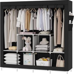 CYFAZA Armoire de rangement portable, organisateur de vêtements, garde-robe mobile, étagère pour chaussures, tissu non tissé anti-poussière, facile à assembler