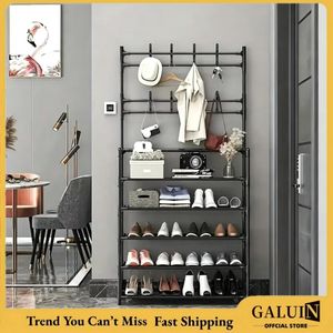 GALUIN Étagère à chaussures à 4 niveaux, armoire à chaussures de chambre, noir