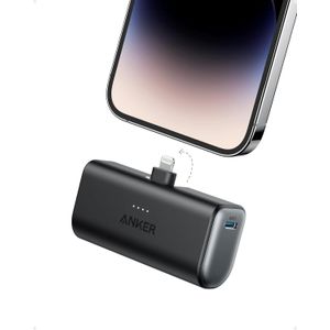 Anker Power Bank avec connecteur intégré, Chargeur Portable sans Fil 12 W certifié MFi 5 000 mAh, Compatible avec iPhone 14/14 Pro/14 Plus/14 Pro Max, iPhone séries 13 et 12- Noir