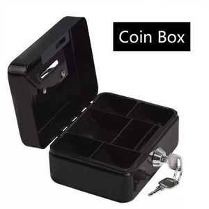 Cash Box Caisse à Monnaie en acier avec 2 clés petit model - noir