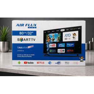 Smart TV Air Flux Pro 32" (80cm) - Android 13 - Wi-Fi - YouTube & Netflix - Takara Sound - Neuf