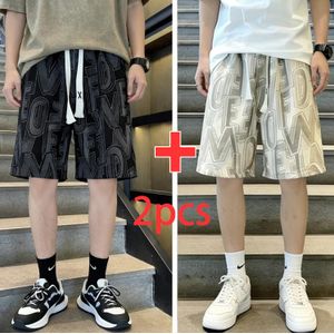 Lot de 2 shorts décontractés pour homme - Short de sport ample - Short à jambes larges