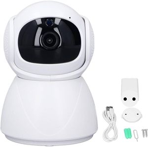 Caméra WiFi de Détection de Mouvement, Caméra de sécurité Intérieure 100-240 V ABS Vue à 360 Degrés pour la Maison (Prise UE)