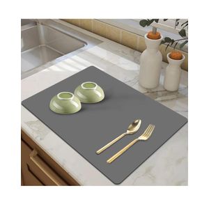 ShebSheb Tapis de séchage pour vaisselle pour comptoir de cuisine | Tapis de bar à café pour plans de travail | Tapis d'égouttage résistant à la chaleur avec dos en  antidérapant
