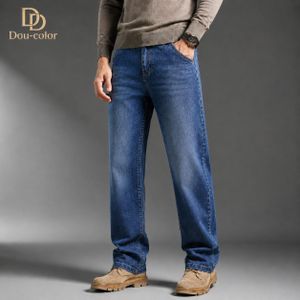 Jean droit décontracté et à la mode pour hommes - bleu