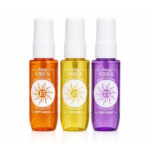 Lot de 3 Sunny Vibes Brumes Parfumées – 15 Happy Vanilla + 23 Sun Kissed + 75 Fruity Boost
