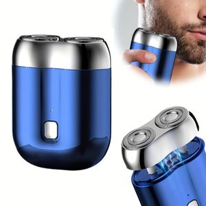 Rasoir Électrique Mini - Portable, à chargement rapide, avec une tête double rotative en acier inoxydable à 360 degrés
