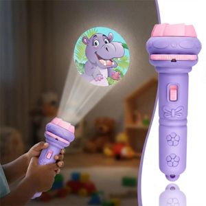 ShebSheb Projecteur Jouet pour Enfants avec 4 Disques et 32 Motifs, Lampe de Poche Violette pour Histoires du Soir, Apprentissage des Animaux et de l’Alphabet, Conception à Interrupteur Facile