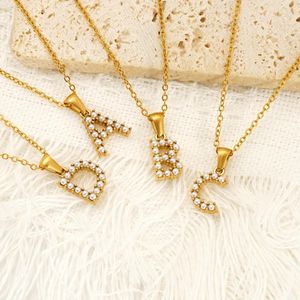 Chaine de Collier Personnalisée – Lettre ''A'' en acier innoxidable avec placage Or qui ne change pas