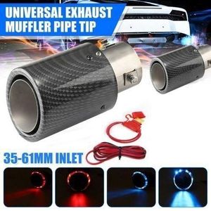 Gorge Queue En Fibre De Carbone De Voiture Avec Lumière LED Haute Température，tuyau D'échappement