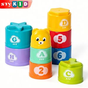 Enfants gobelets empilables 8 pièces tout-petits jouets d’empilage éducatifs et amusants jouets d’apprentissage (6+ mois)