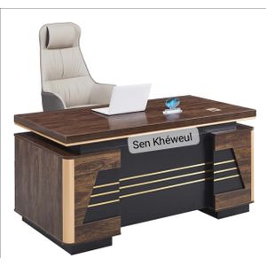 Table de Bureau Luxe 1m20 – 3 Tiroirs + 1 Porte – Finition Haut de Gamme