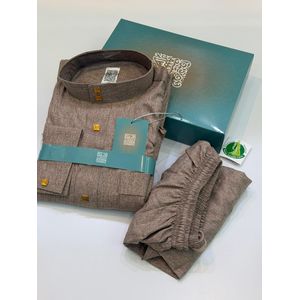 Ensemble Jallabe Marron pour Homme - Manches longues