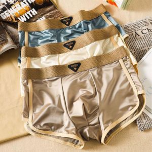3 pièces de sous-vêtements pour hommes en satin et soie glacée, style fin