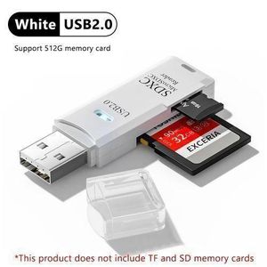 Lecteur de cartes USB 2.0 2-en-1, lecteur de cartes SD, mémoire TF pour ordinateur portable