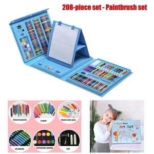 Ensemble de dessin pour enfants de 208 pièces - stylos aquarelle/crayons/pastels à l'huile/crayons de couleur