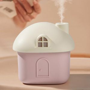 Petit humidificateur de bureau en forme de maison Mini - Rose