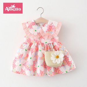 Arsuxeo Robe pour filles nouveau-nés 0-3 ans avec motif fleur découpée, robe de princesse, tenue de fête d'anniversaire pour enfants en bas âge