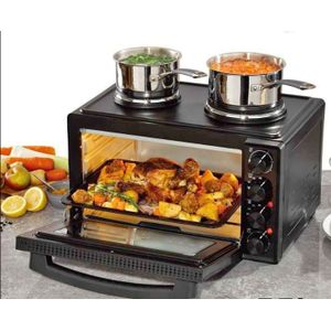 Four Électrique 40 litres avec 2 Plaques de Cuisson - Four avec 2 réchaud