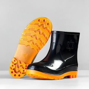 Bottes de pluie étanches à genou haute jaune Noir