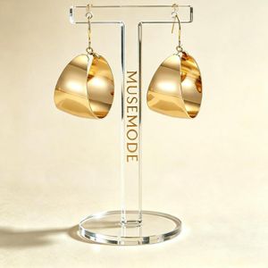 Boucles d'oreilles rondes épaisses pour femmes et filles - Or