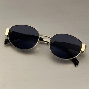 ShebSheb Lunettes de soleil ovales rétro dorées des années 90 – monture en métal classique avec verres UV400