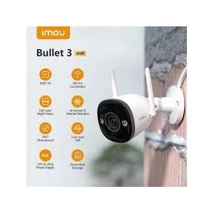 Imou 3K 5MP Caméra Surveillance WiFi Extérieure, Étanche IP67, Vision Nocturne Couleur 30m,Détection des Personnes et Véhicules AI,Alarme Sonore et Lumineuse, 2.4 GHZ,Compatible Alexa Bullet 3 5MP
