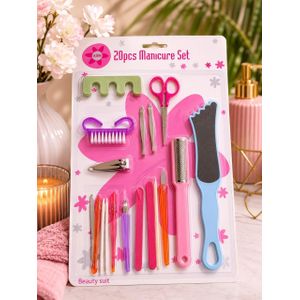 Kit de Manucure et Pédicure Professionnel 20 Pièces – Set de Soin Complet pour Ongles et Pieds