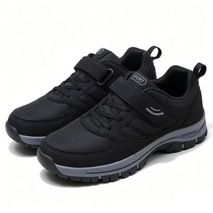 SHJO Chaussures de Sport Homme Synthétique Respirantes Résistantes Antidérapantes Scratch Décontractées Quotidiennes Noir