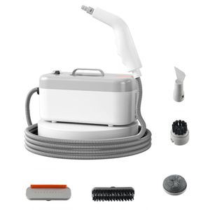 Ce nettoyeur vapeur domestique de 1200 watts chauffe rapidement en 10 secondes, possède un réservoir d'eau de 850 ml et peut nettoyer en profondeur les sols, les joints de carrelage, les voitures, les tapis, les cuisines et les salles de bains.