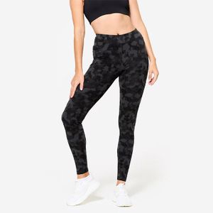 Domyos Legging De Fitness En Coton Femme, Gris Ardoise